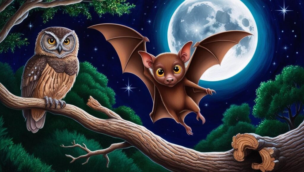 The Brave Little Bat’s Moonlight Adventure