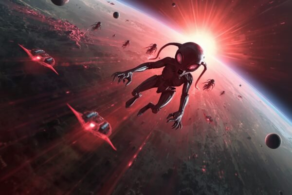 One by one, the bad aliens zoomed back into space.
