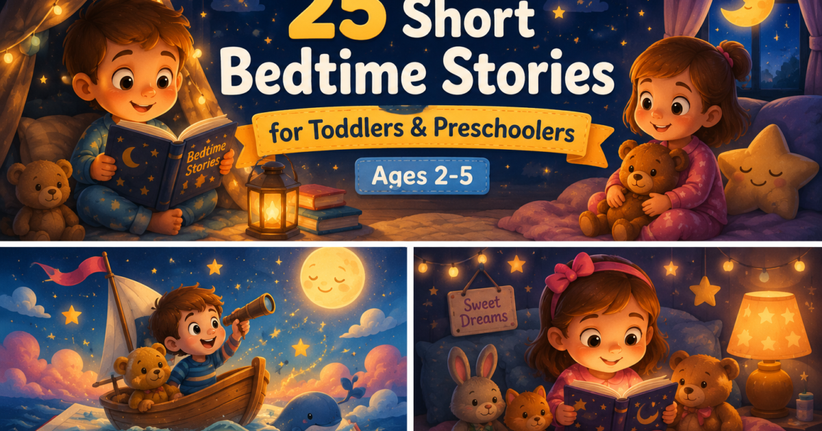 25 Short Bedtime Stories for Toddlers & Preschoolers (Ages 2-5)